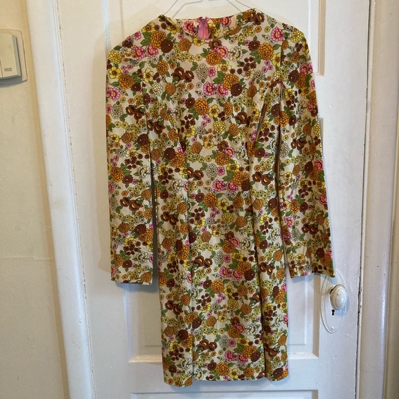 Vintage 1960s Floral Mini Dress - Picture 4 of 4